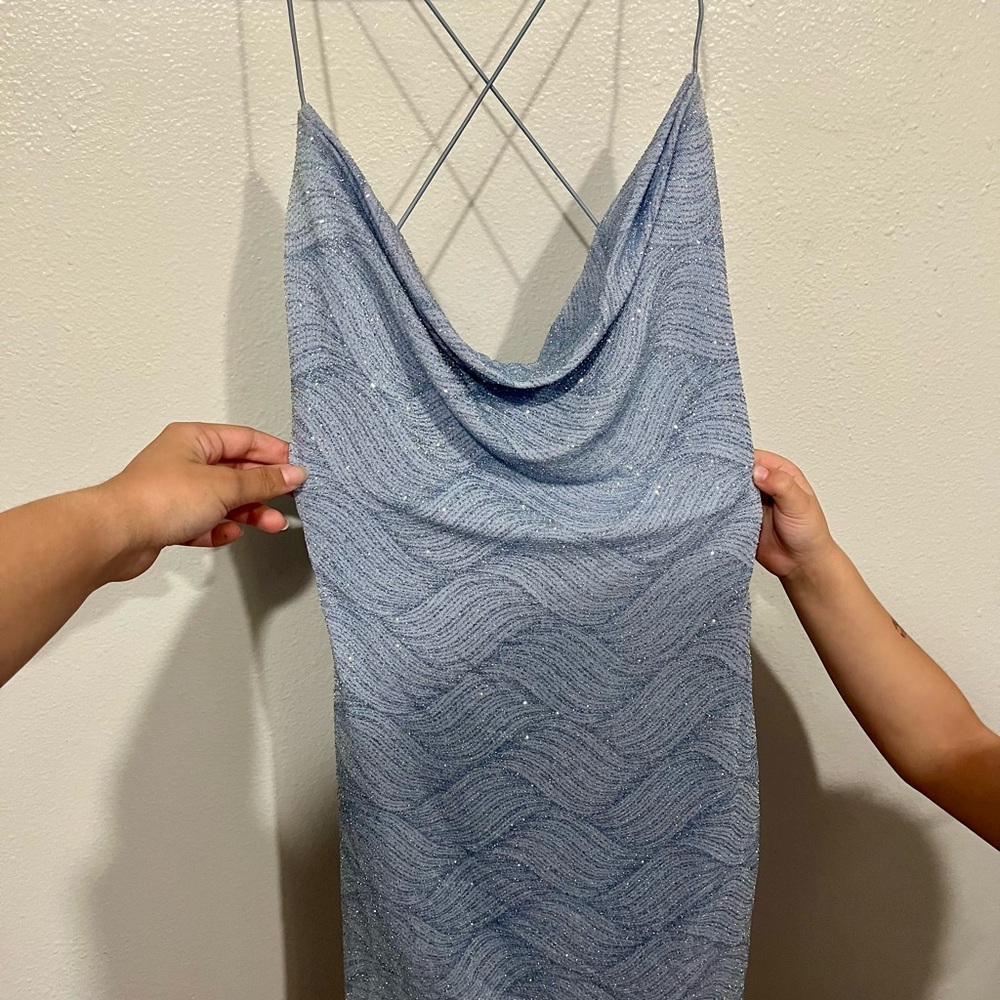 Elegant Blue Strappy Dress